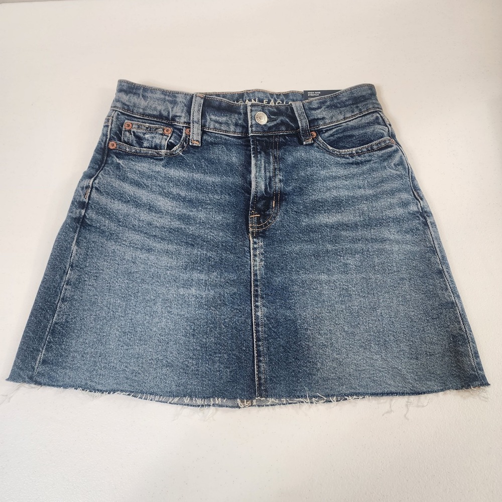American Eagle The Perfect Mini Hi-Rise Mini  Jean Skirt Distressed Women's 000